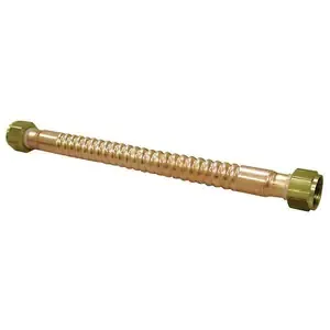 Braided water heater flex connector, from our Costa Mesa guide: Upgrading to Tankless in Costa Mesa's 1960s to 1980s Homes