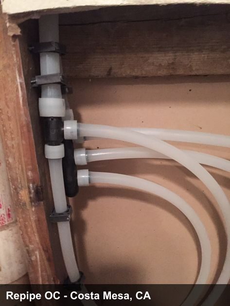 Repipe project photo - Costa Mesa, CA home pipes before or after replacement by Repipe OC