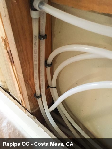 Repipe project photo - Costa Mesa, CA home pipes before or after replacement by Repipe OC