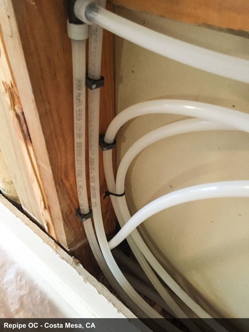 Repipe project photo - Costa Mesa, CA home pipes before or after replacement by Repipe OC
